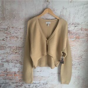 Sofia by Sofia Vergara Beige Button-Up Cardigan